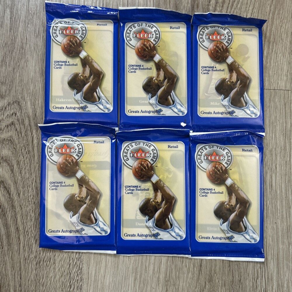 2001 Fleer Greats of the Game College Basketball Card Pack Lot of 6 NEW SEALED